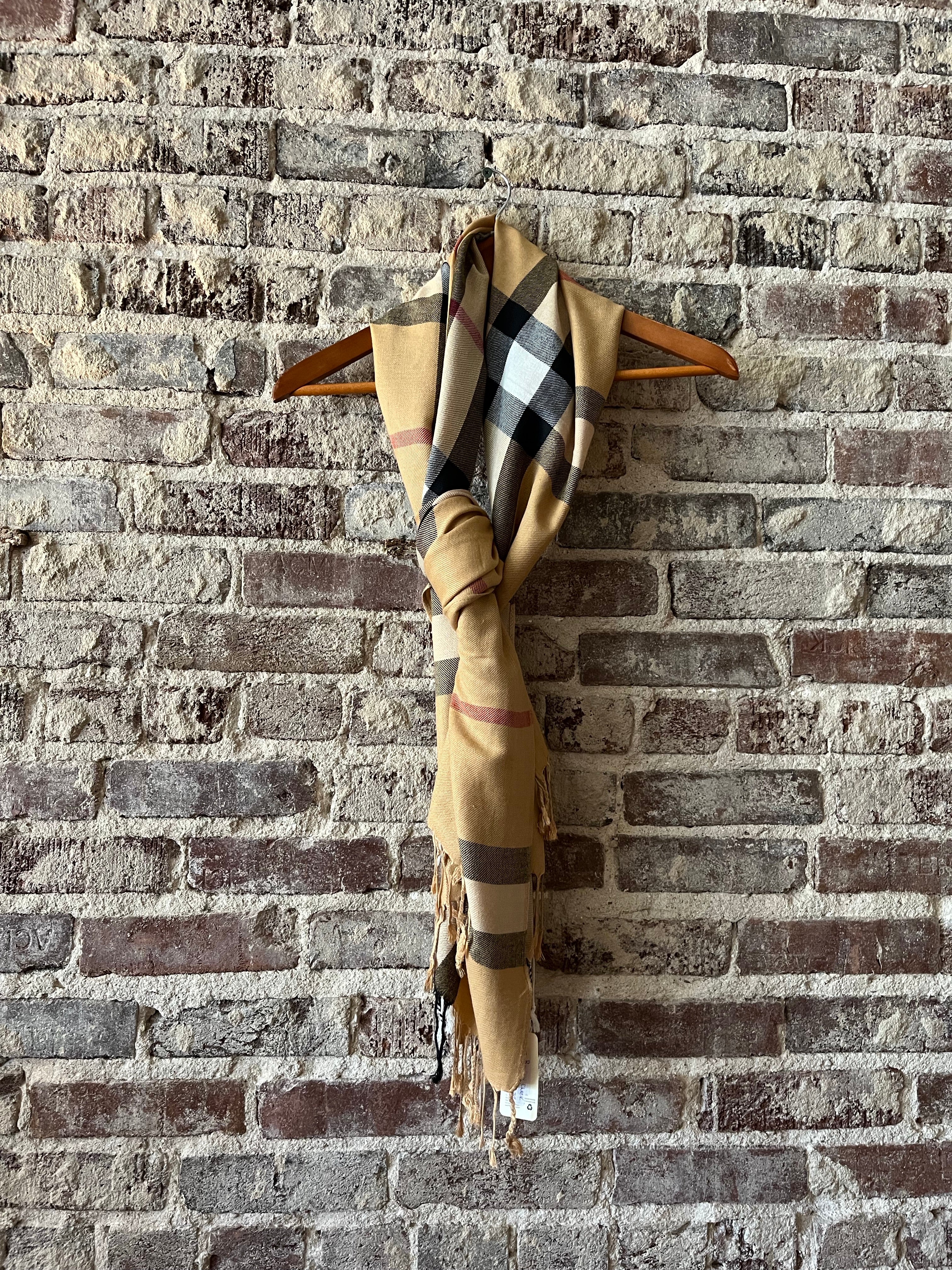 Brown Check Scarf