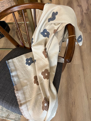 Beige Flower Scarf