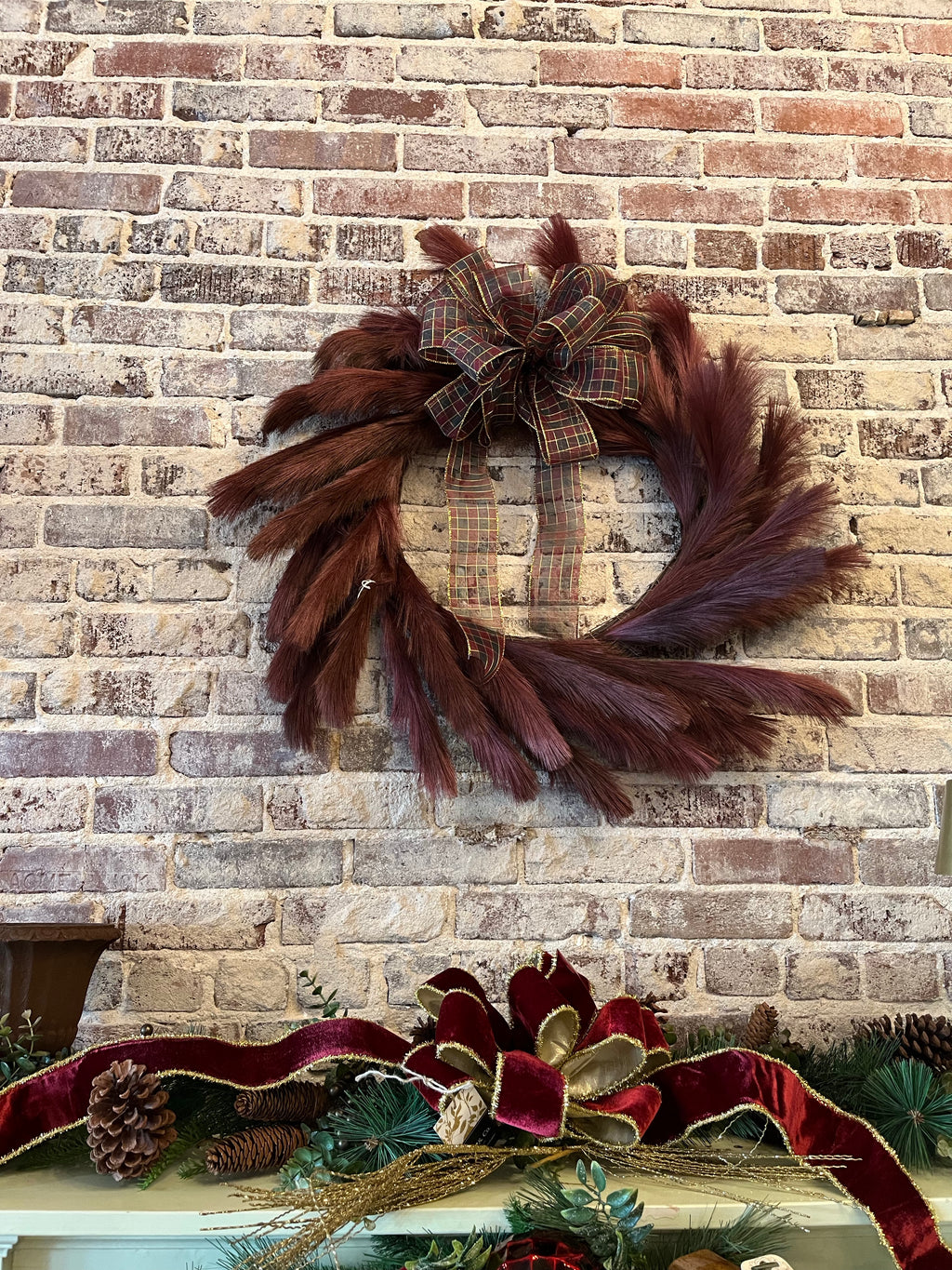 Burgundy Wreath with Bow