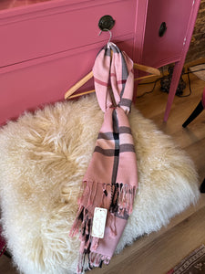 Pink Check Scarf