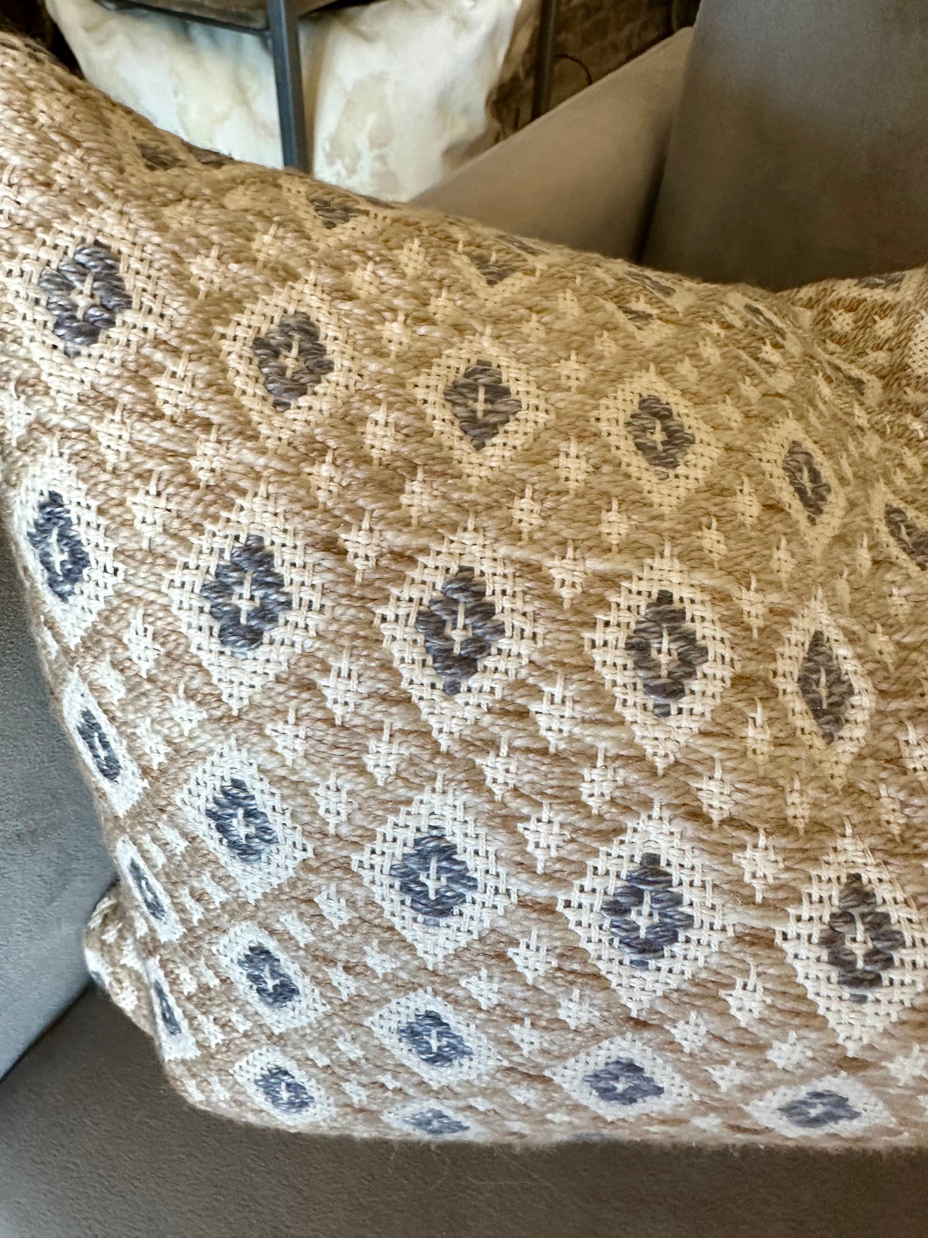 Gold and Gray Blue Diamond Pillow