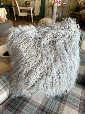 Faux Fur Gray Pillow