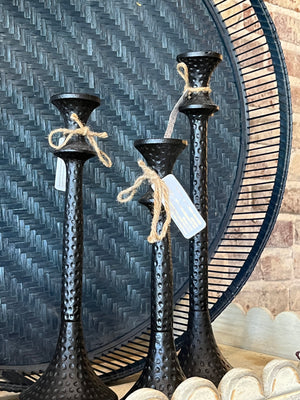 Black Metal Deco Candle Stick Holders