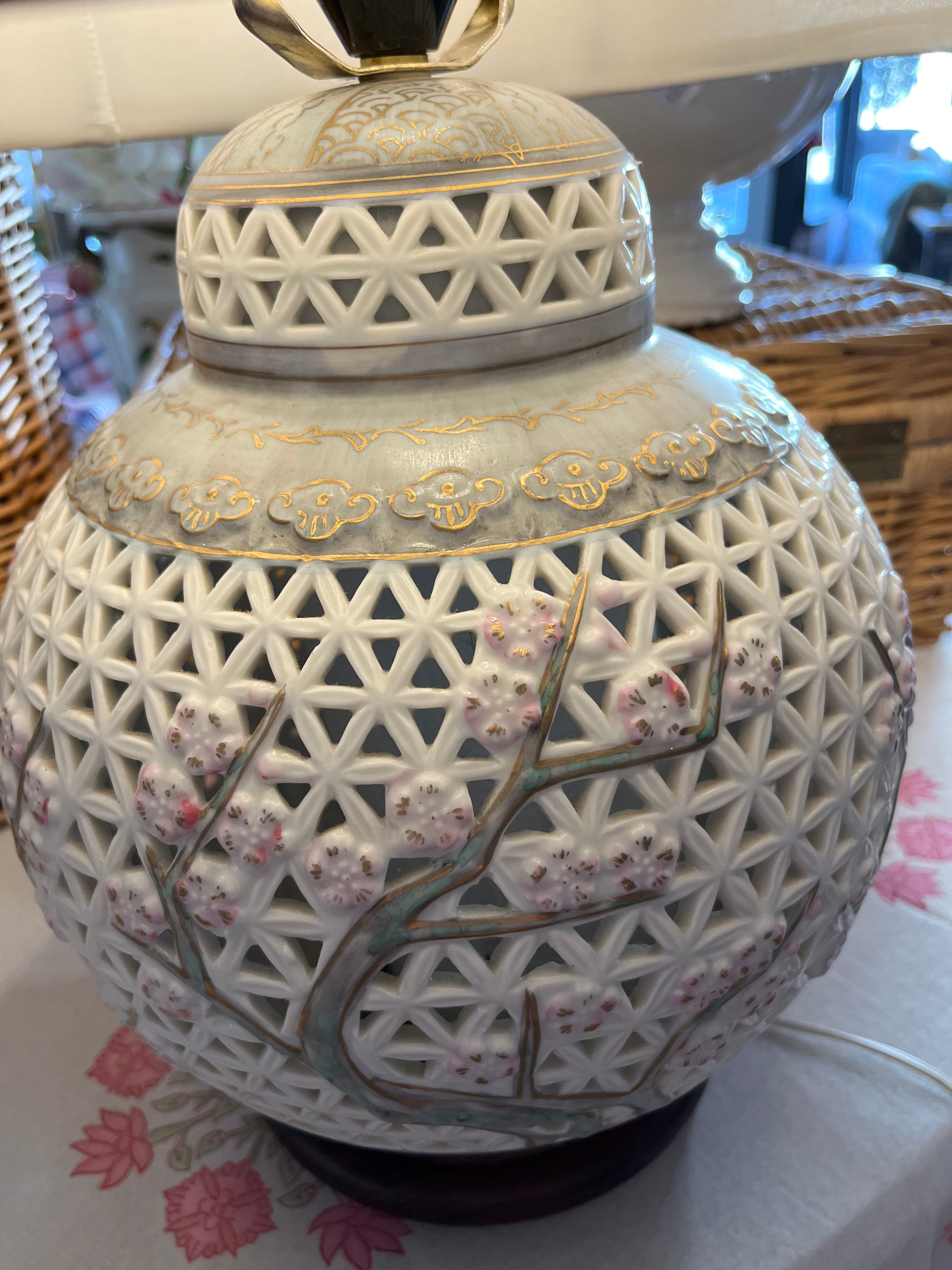 Porcelain Cherry Blossom Lamp