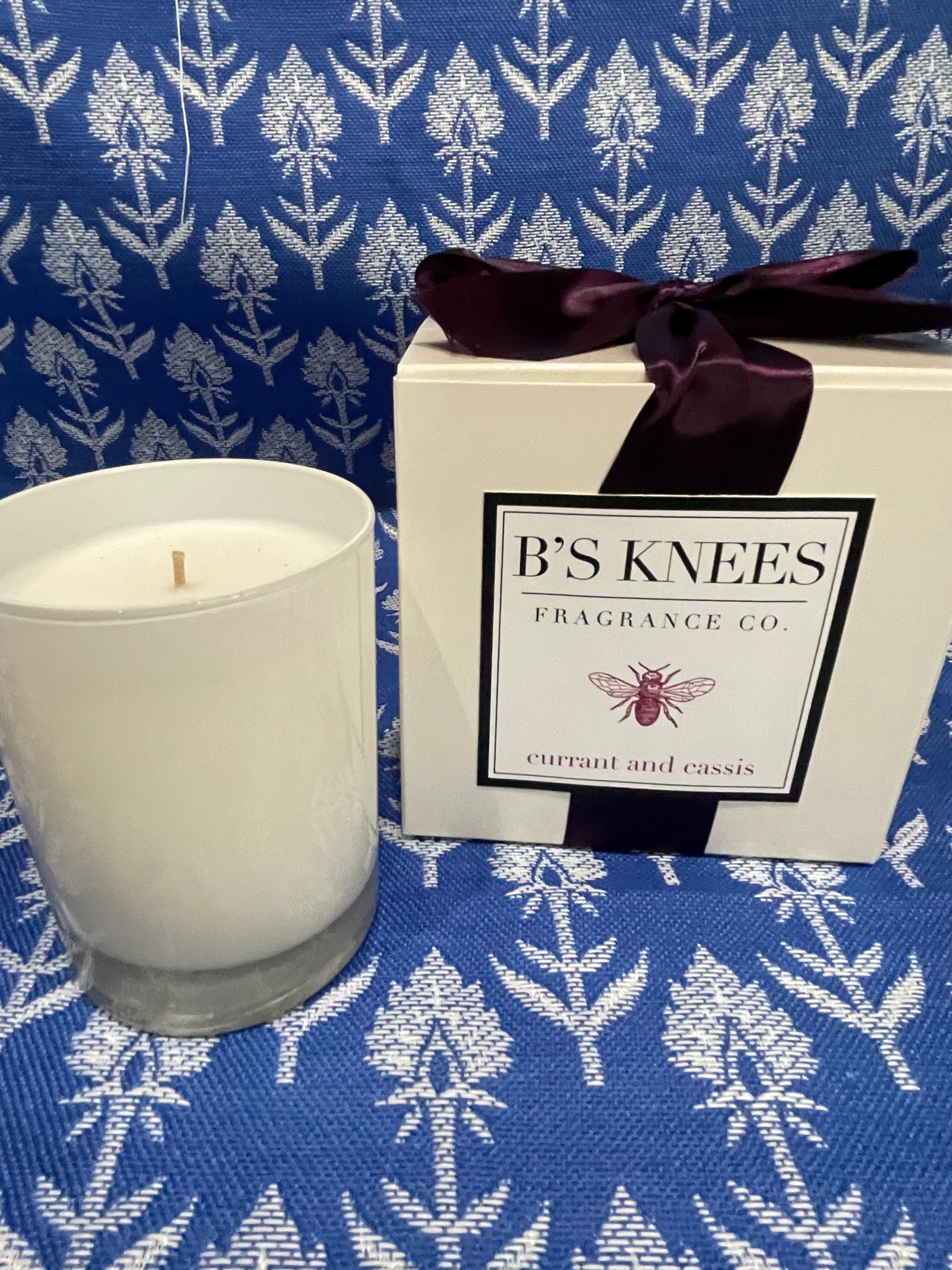 B’s Knees Currant & Cassis Large 1 Wick White Glass
