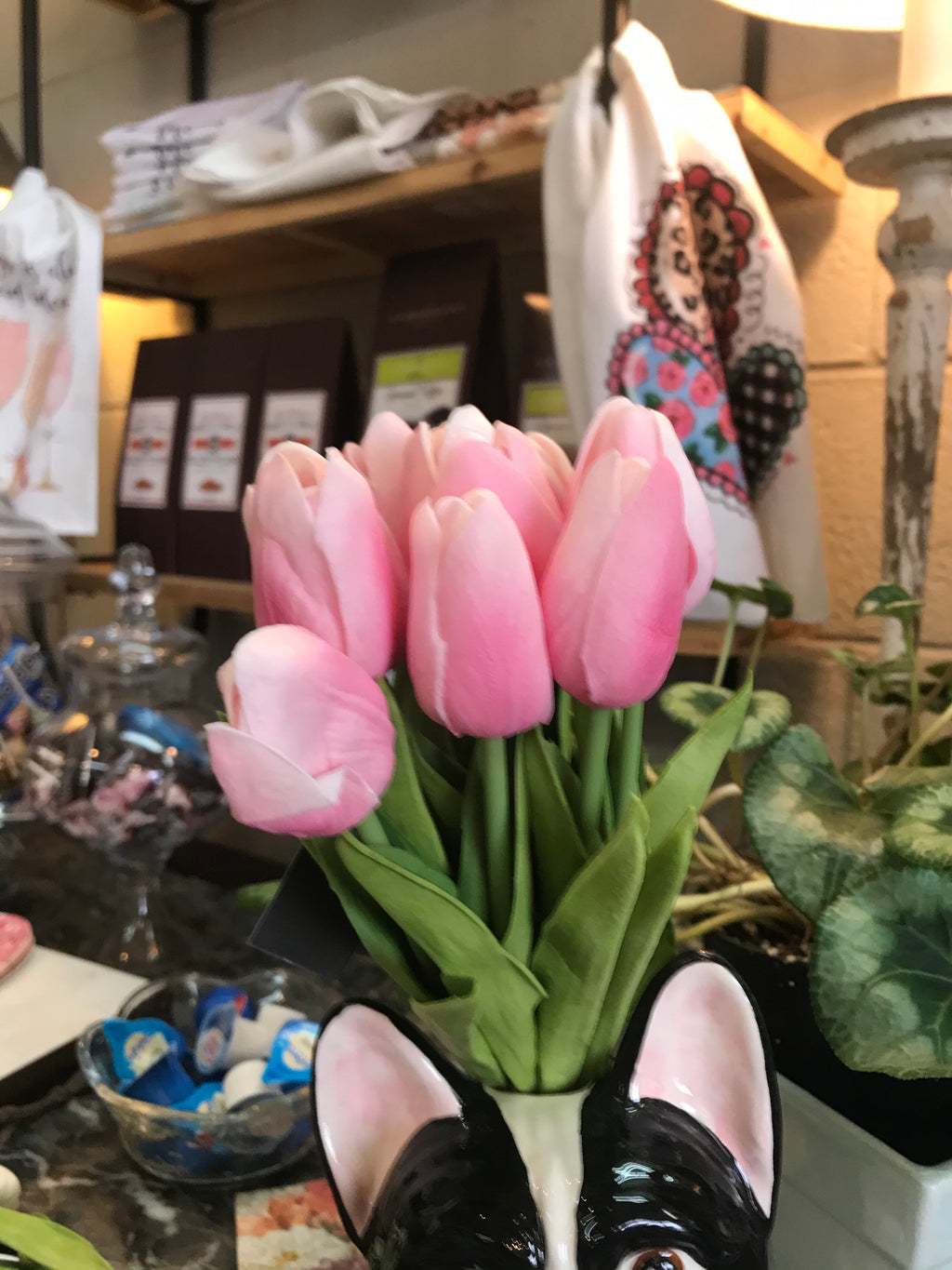 13.5 inch Pink Real Touch Mini Tulips Bundle