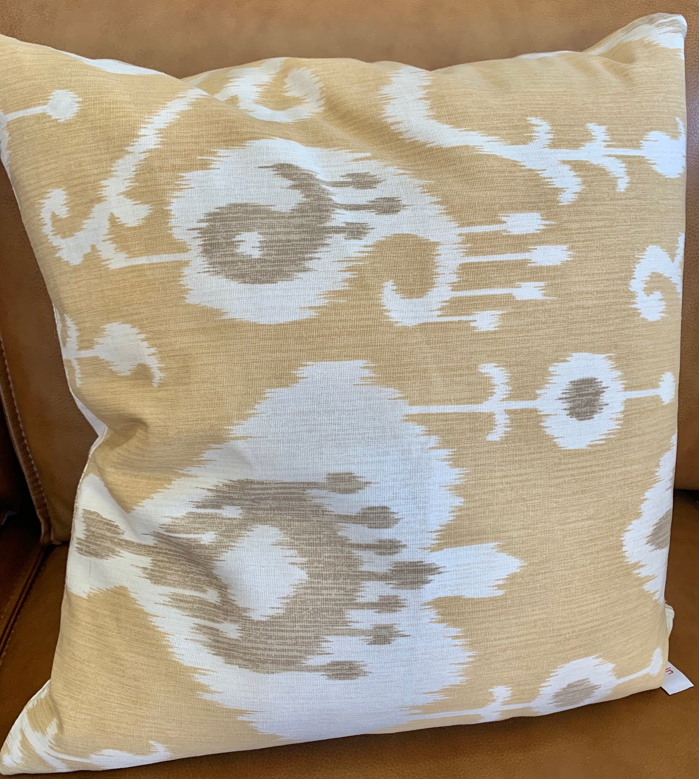 White and Brown Paisley Tan Pillow
