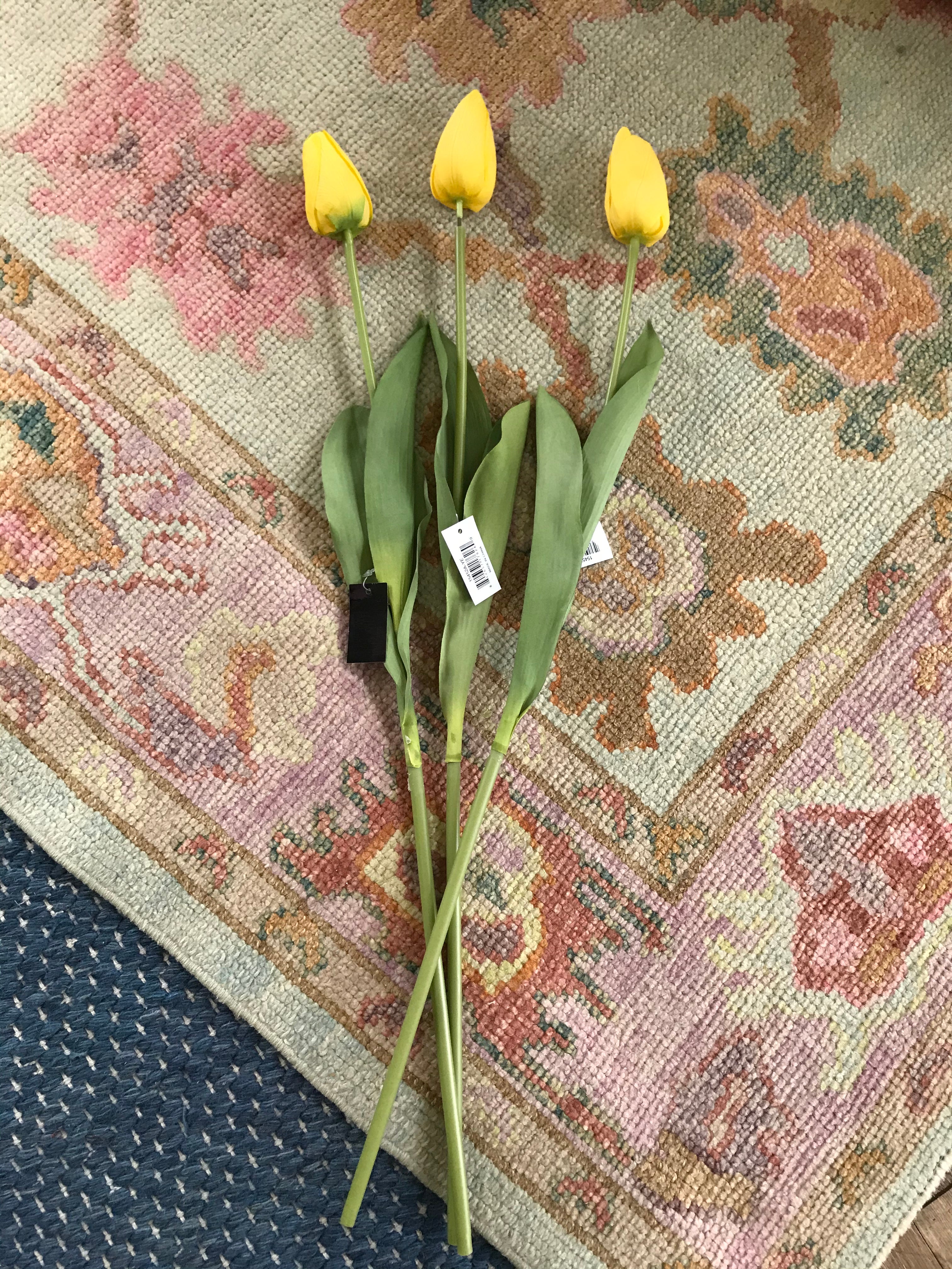 26.75” Yellow Silk Tulpis
