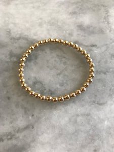 14 Karat Gold Beaded Bracelet - 5 millimeter