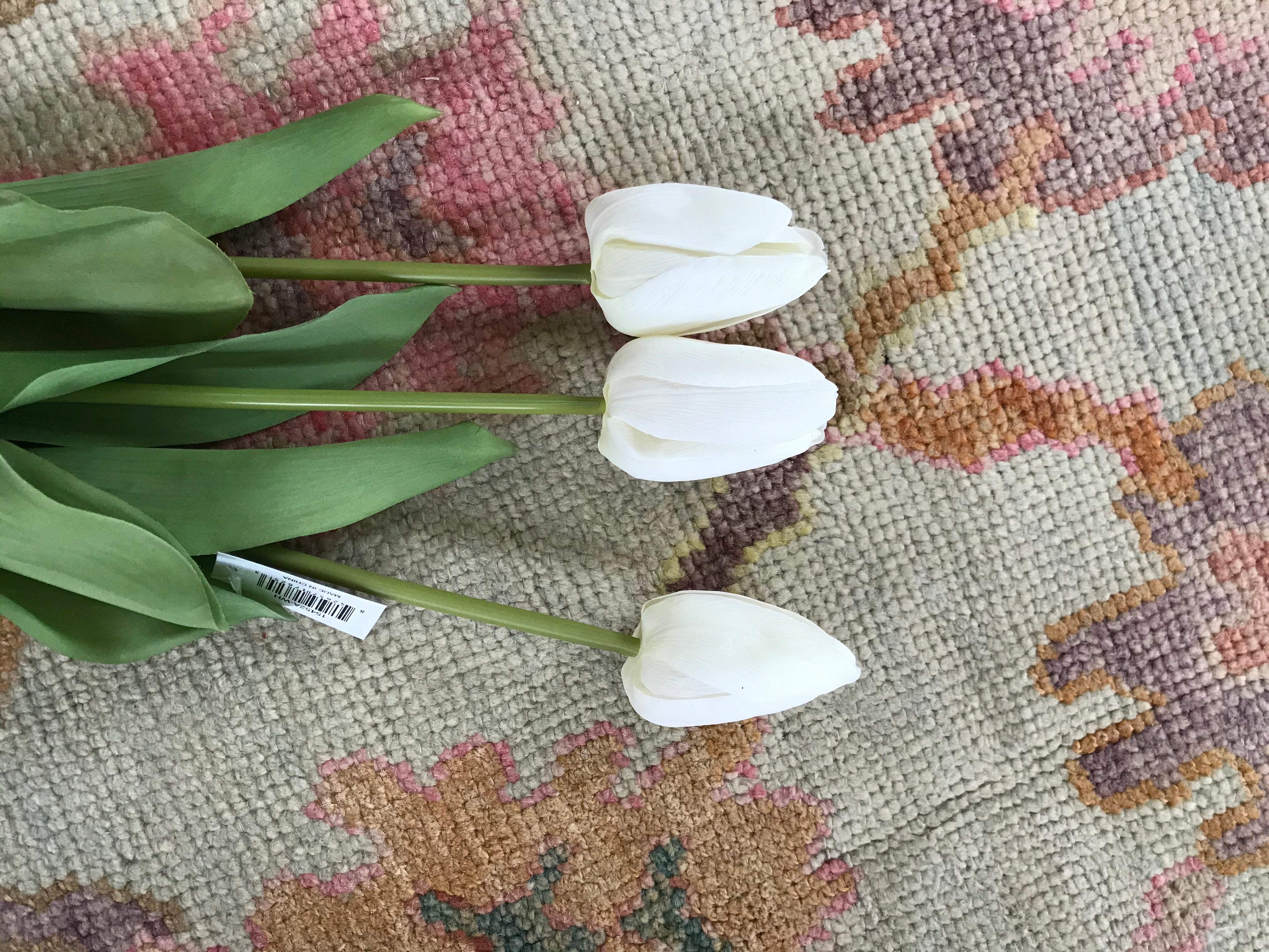 26.75” White Silk Tulip