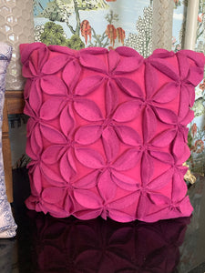 Dark Pink Ruffled Pillow
