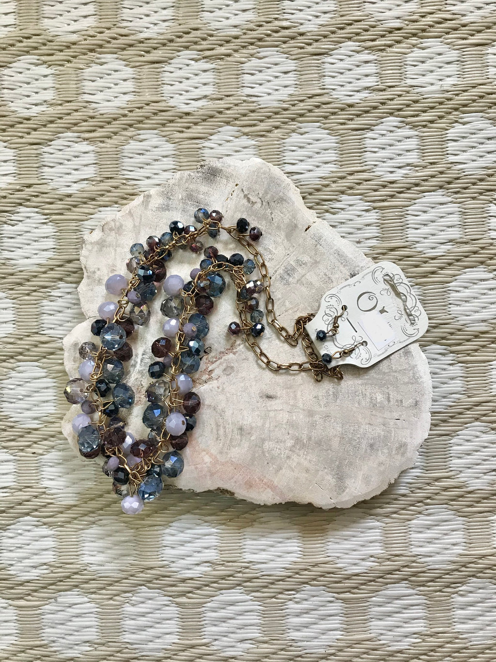 Purple and Blue Beaded Necklace