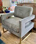 Gray Velvet Modern Chair