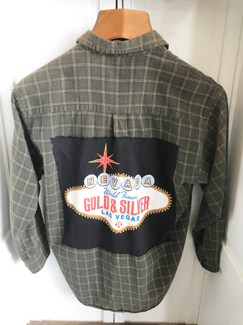 Toss Vintage Flannel Shirt with Las Vegas, Nevada Back Emblem