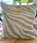 Zebra Cream and Tan Pillow