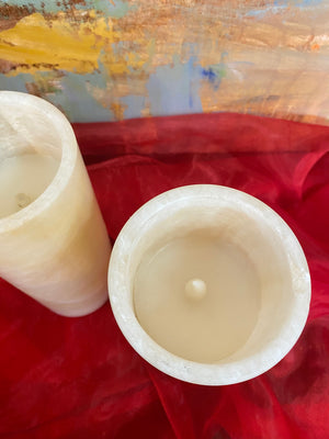 Marble Faux Flicker Candle