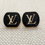 Black and Gold Upscaled Louis Vuitton Earrings