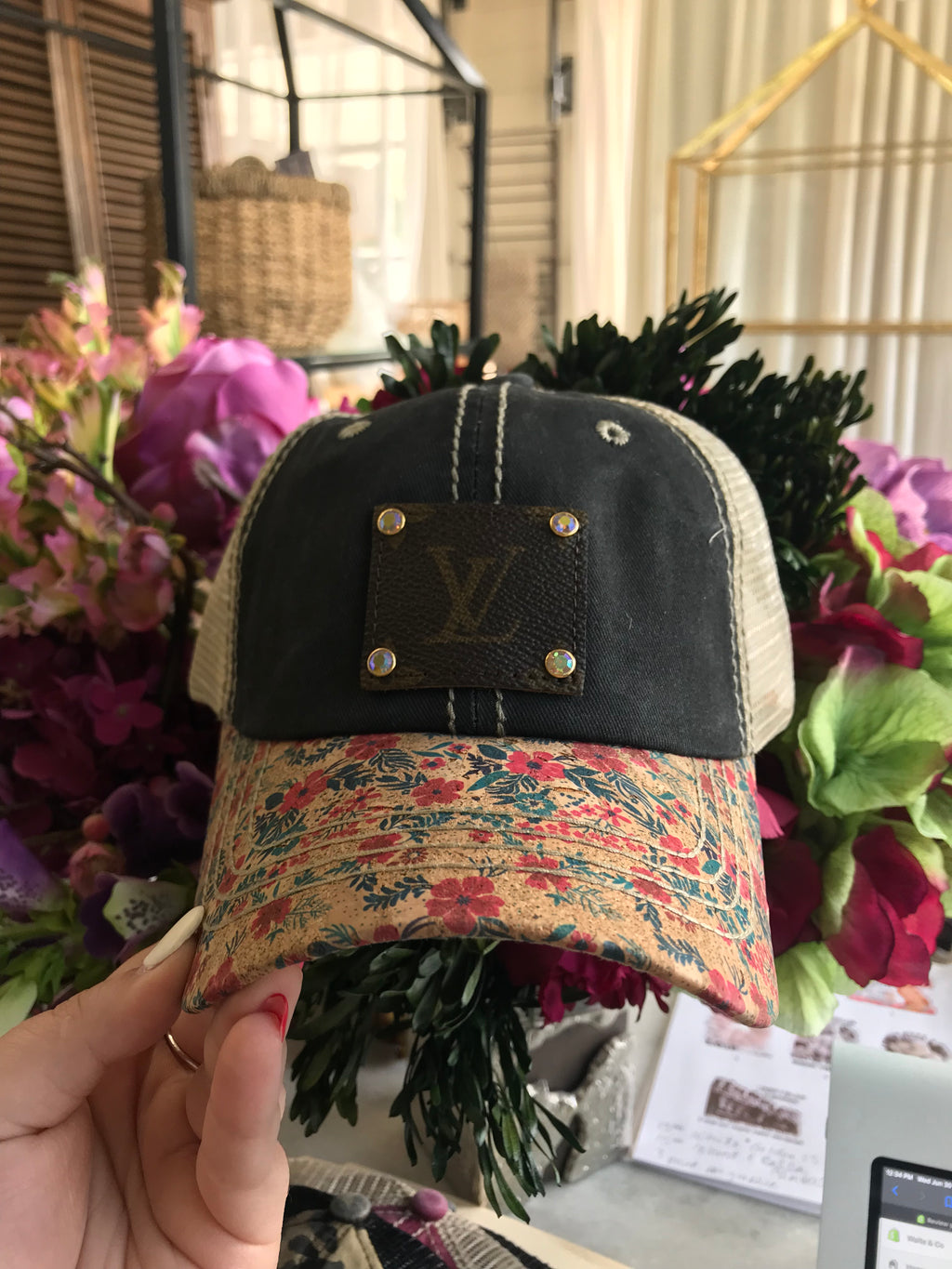 Floral LV Baseball Cap