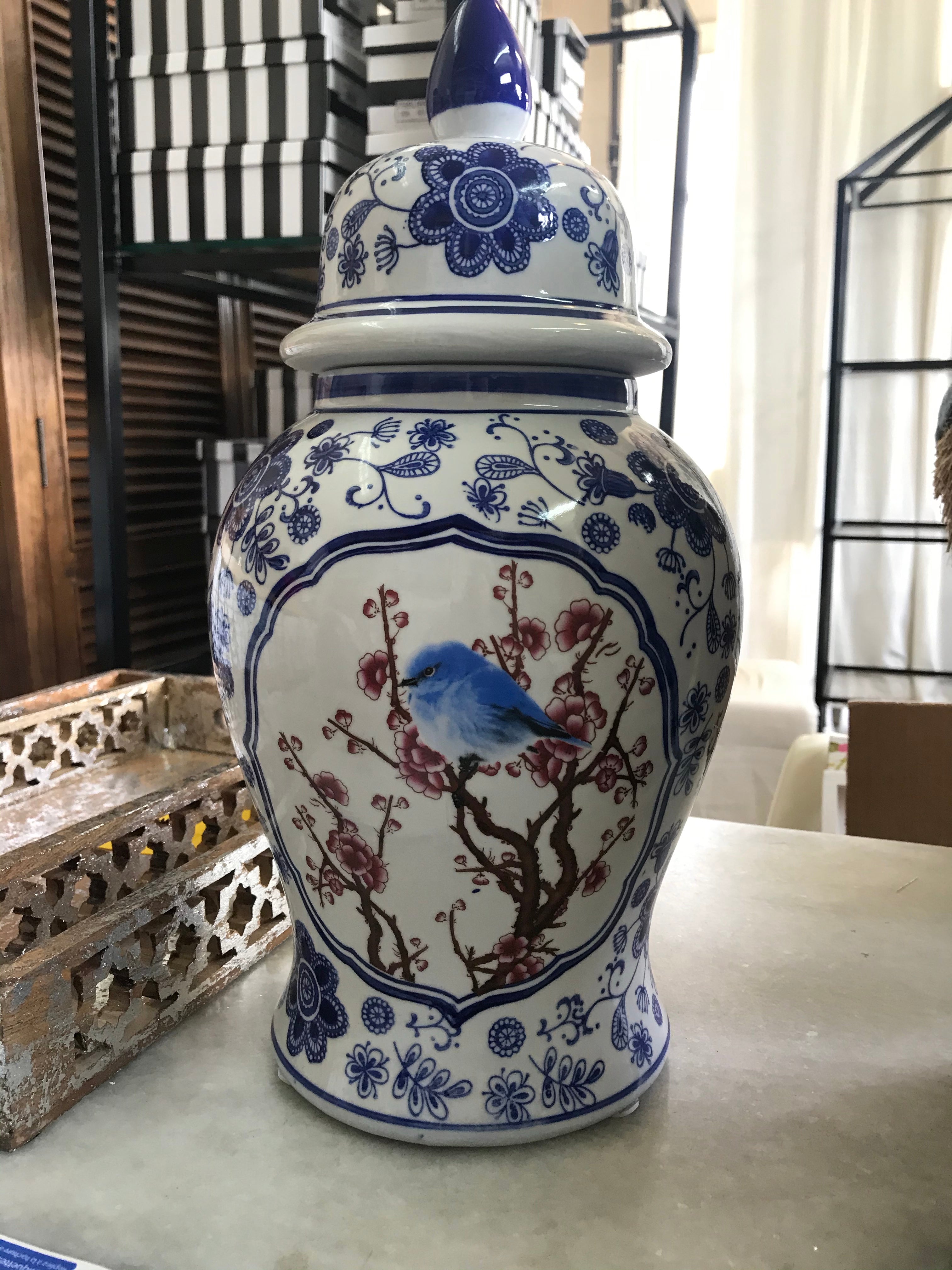 Blue Bird Vase