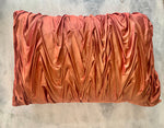 Orange Silk Ruffled Pillow