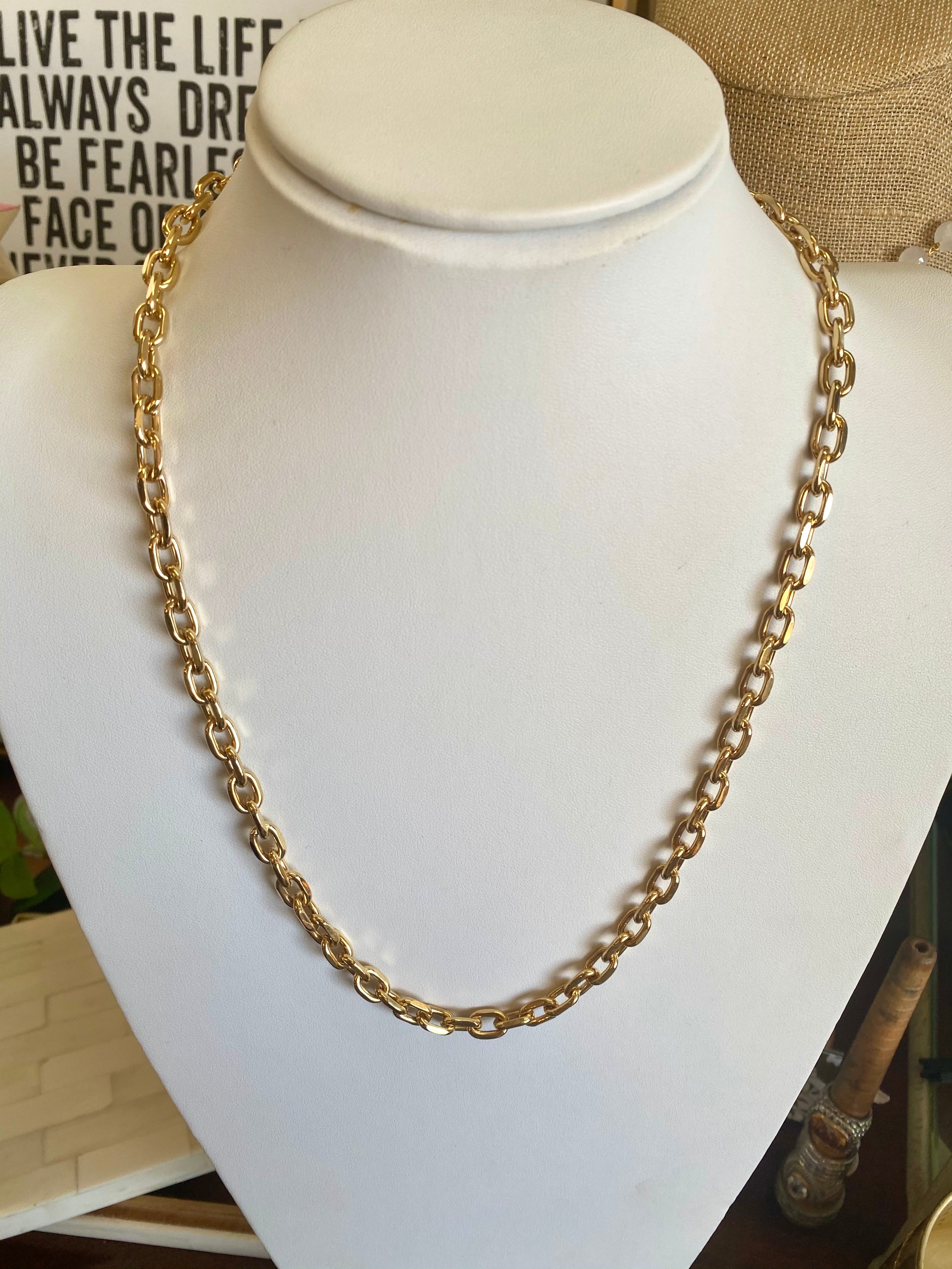 Gold Plated Chain Necklace Long