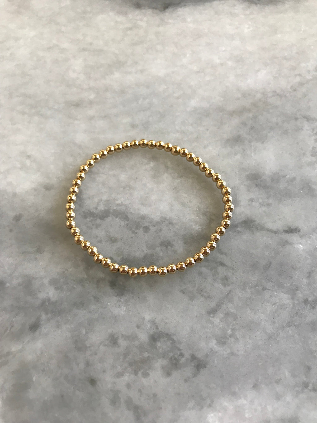 14 Karat Gold Beaded Bracelet - 4 millimeter