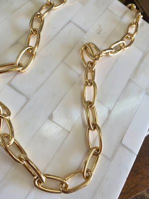Brass Plated Gold Chain Necklace