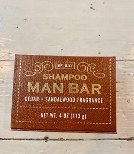 Cedar and Sandalwood Shampoo Man Bar