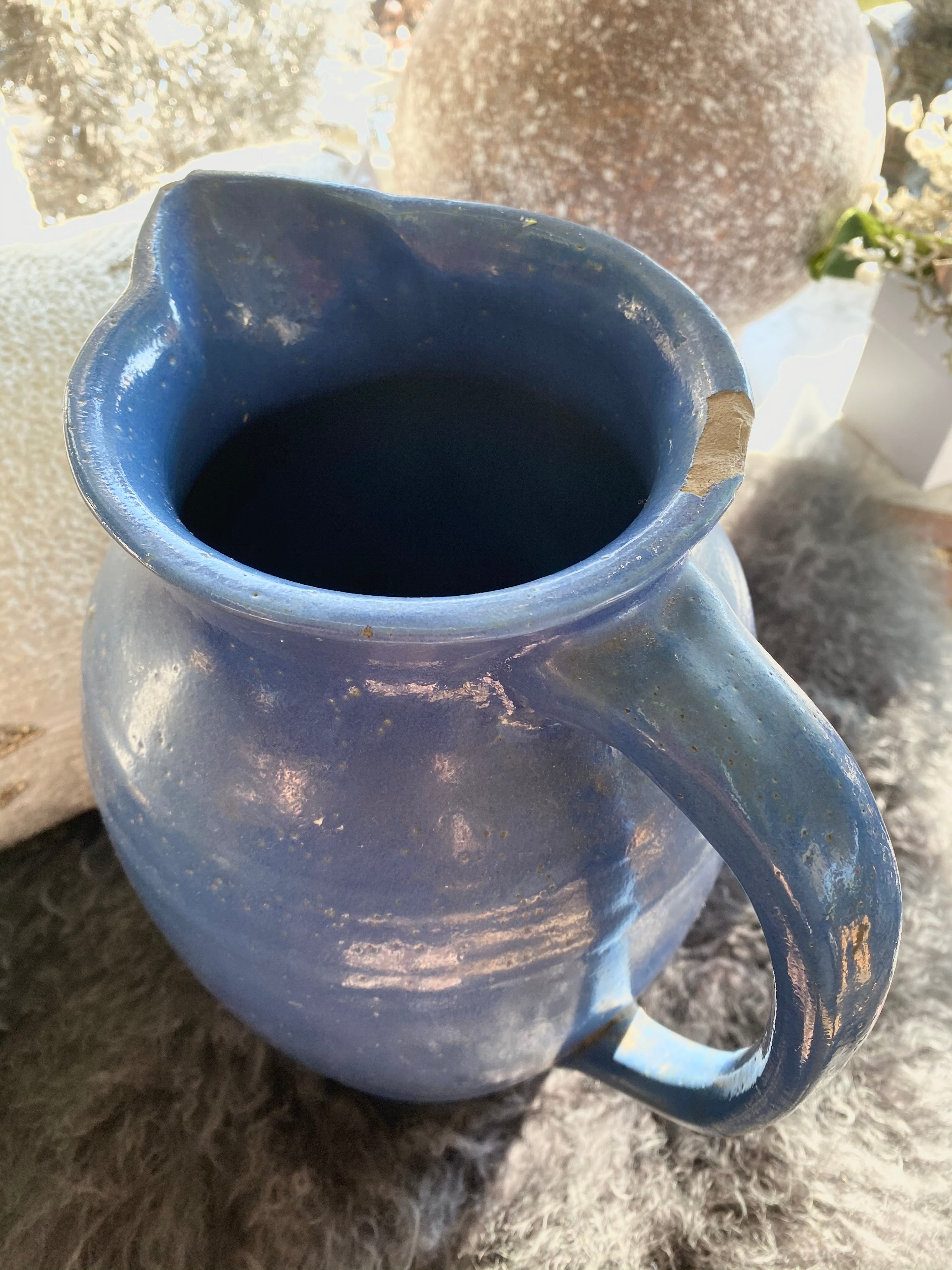 Royal Blue Stone Watering Vase