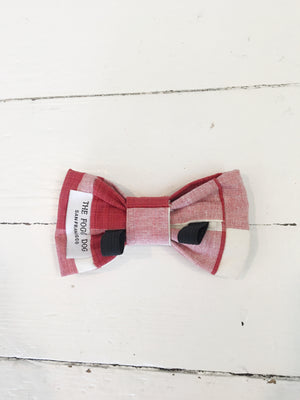 Red Plaid Dog Collar Bow Tie