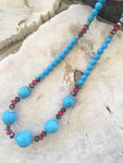 Red Accent Turquoise Necklace