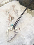 Metal Arrowhead Turquoise Bead Necklace