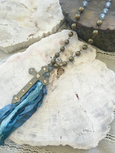 Fabric Cross Necklace