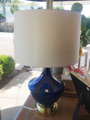 Cobalt Glass Table Lamp