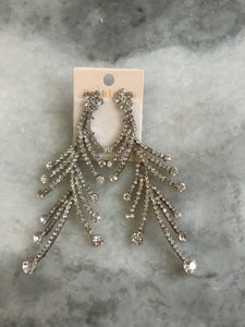 Fashion Silver Jeweled Earrings