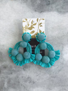 Camel Threads Turquoise Pom Earrings