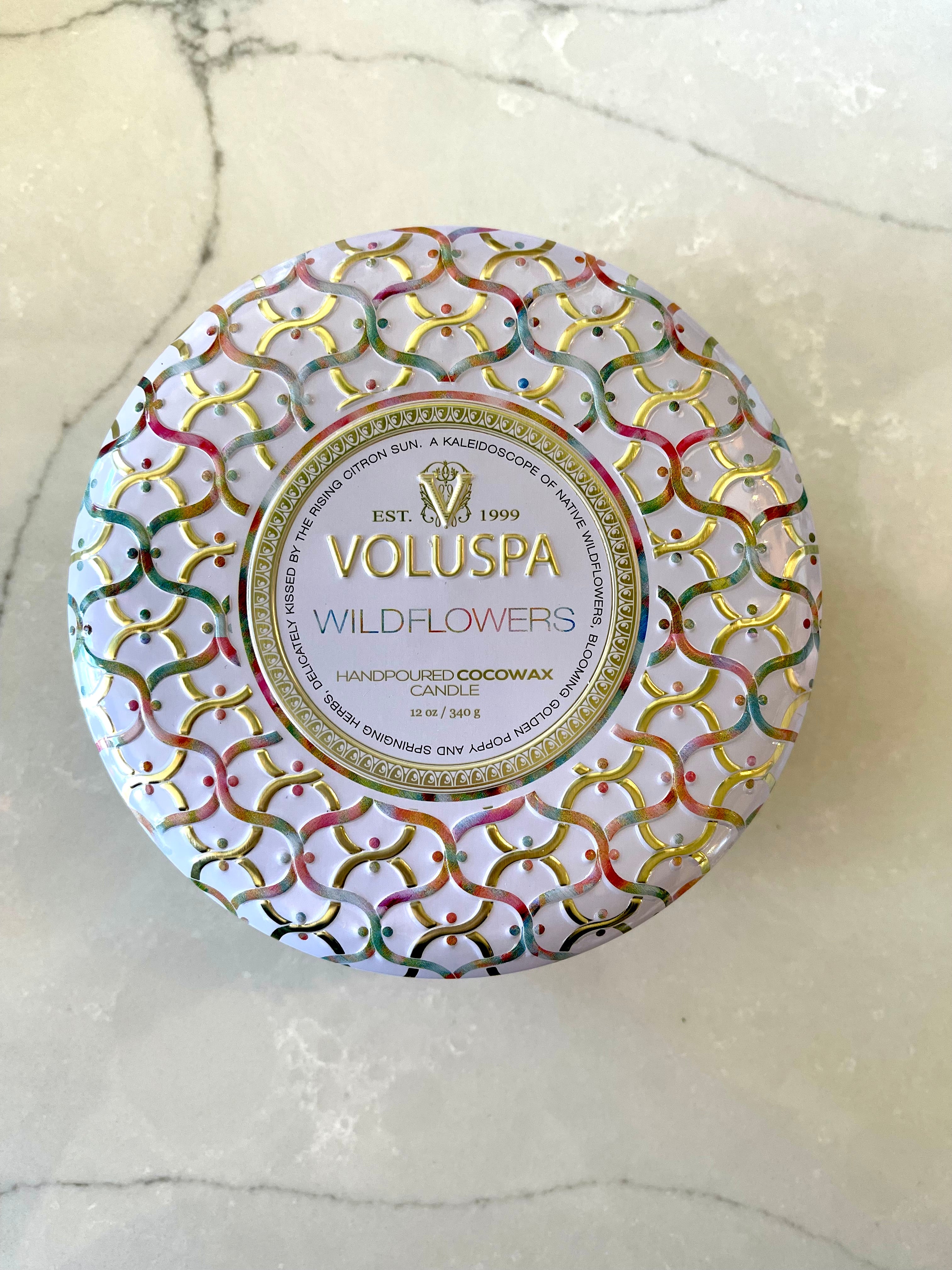 Voluspa Wildflowers 3 Wick Tin Candle