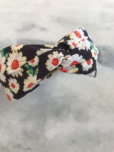 Black Floral Knot Headband
