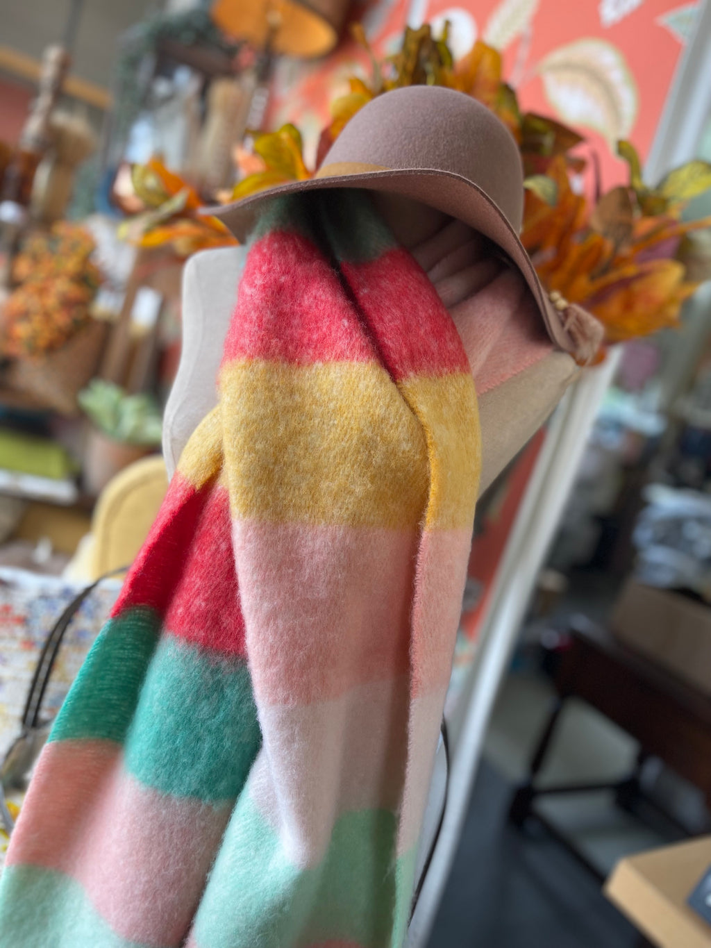 Multi pink,red and green scarf