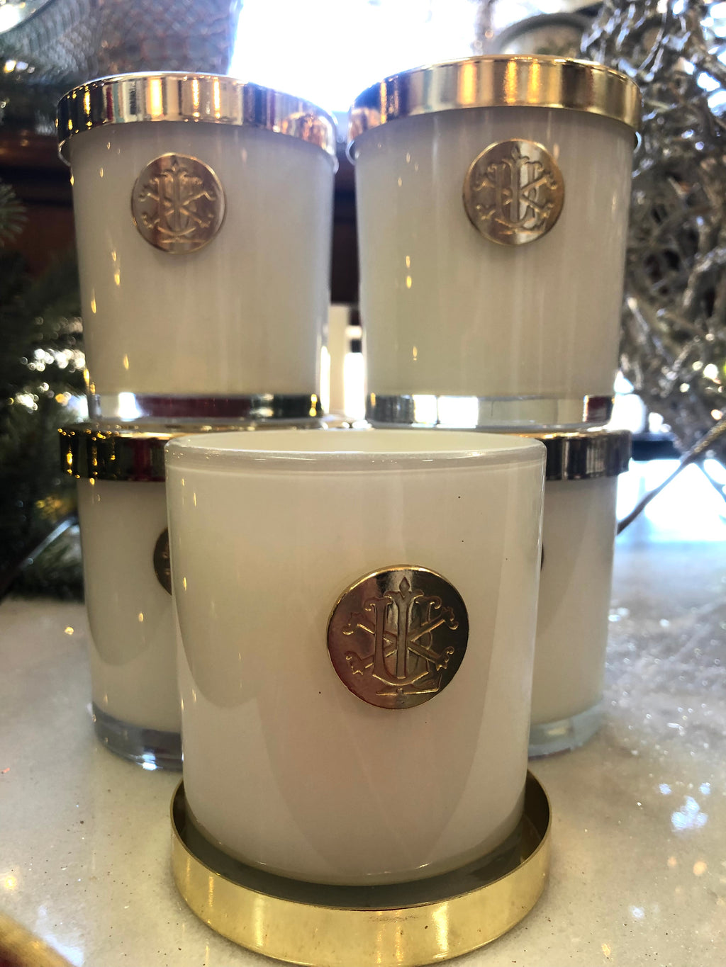 Lux White Christmas Candle
