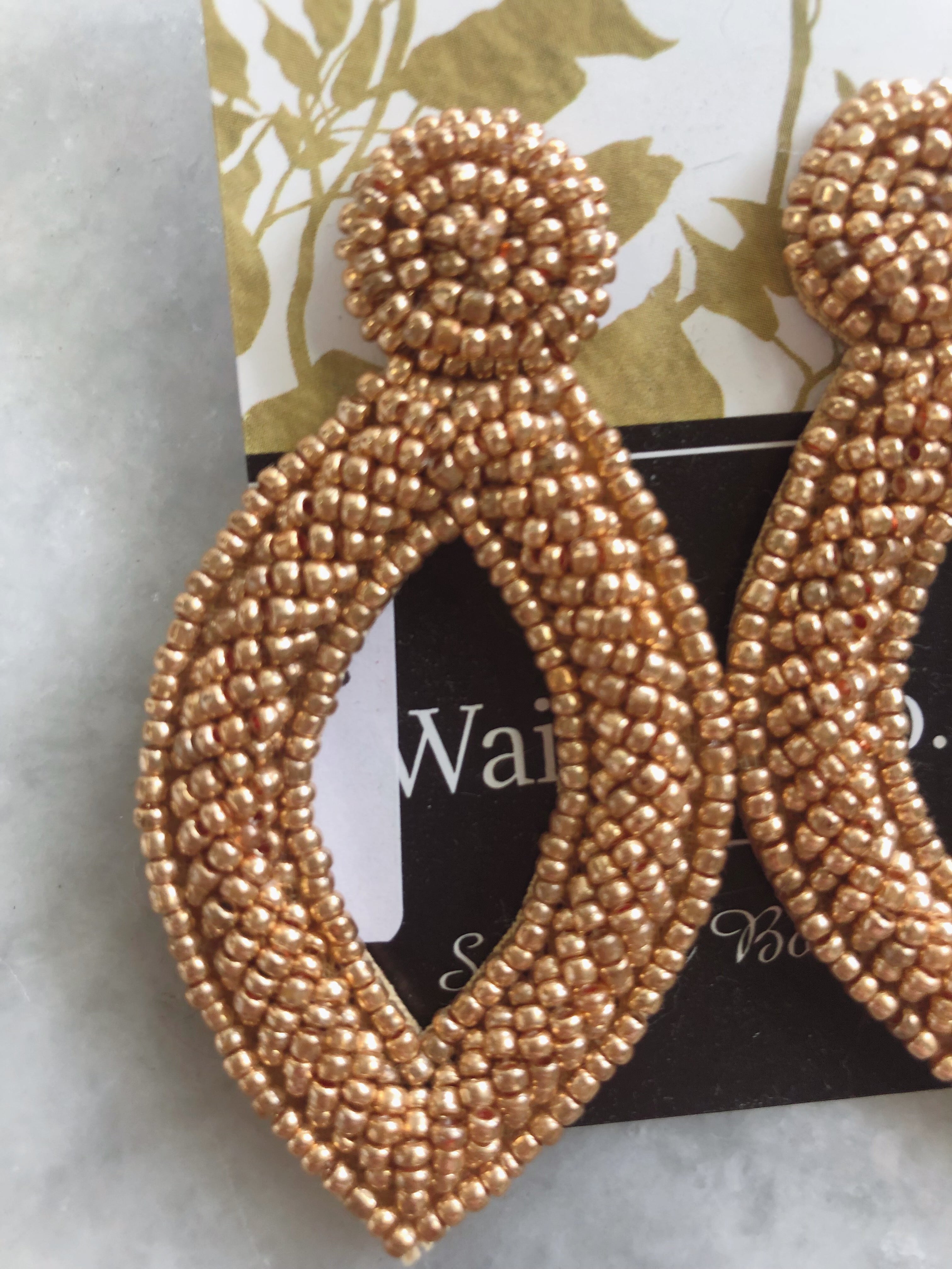 Camel Threads Gold Beaded Earrings