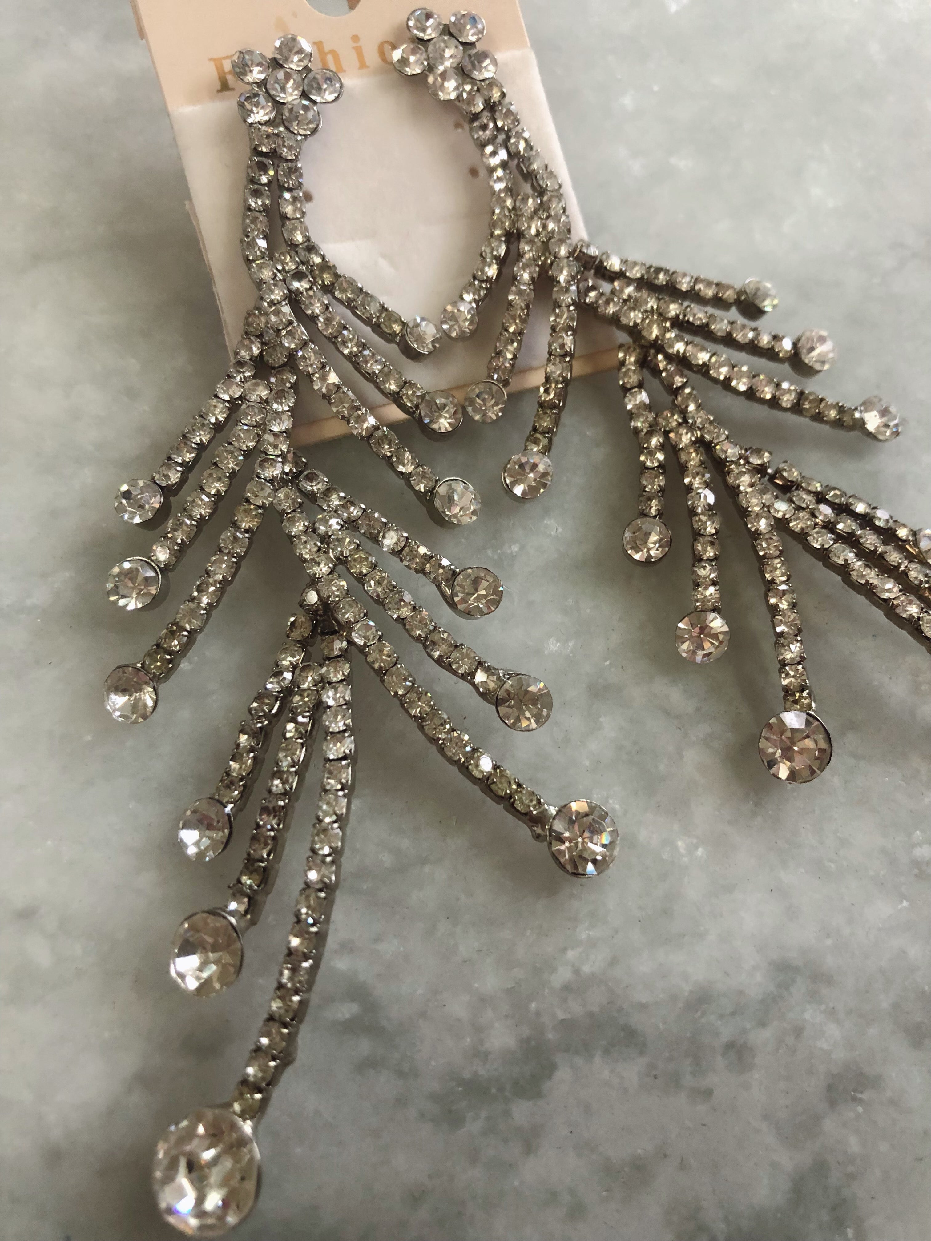 Fashion Silver Jeweled Earrings